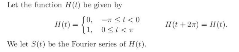 Let the function H(t) be given by -t <0 H(t) = {1, 0t