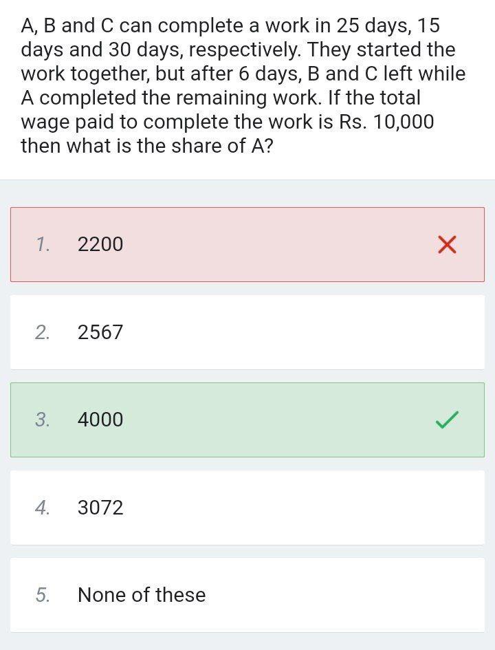 A, B and C can complete a work in 25 days, 15