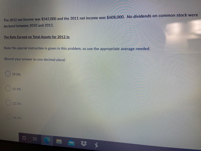 The 2012 net income was $542,000 and the 2011 net income was $608,000. No dividends on common stock weredeclared between 201