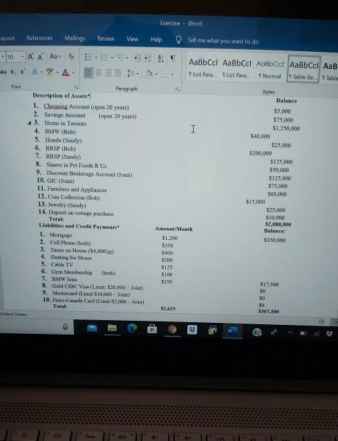 Exercise - Word Layout References Mailings Review View Help Tell me what you want to do 10 A A Aa A de x, x A. A. AaBb Ccl A