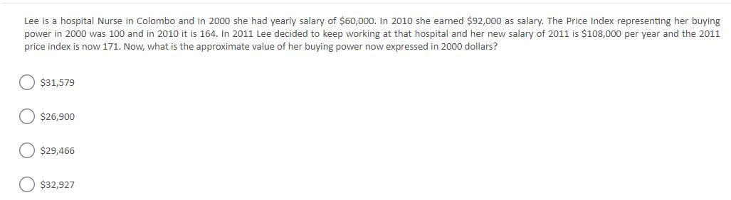 Lee is a hospital Nurse in Colombo and in 2000 she had