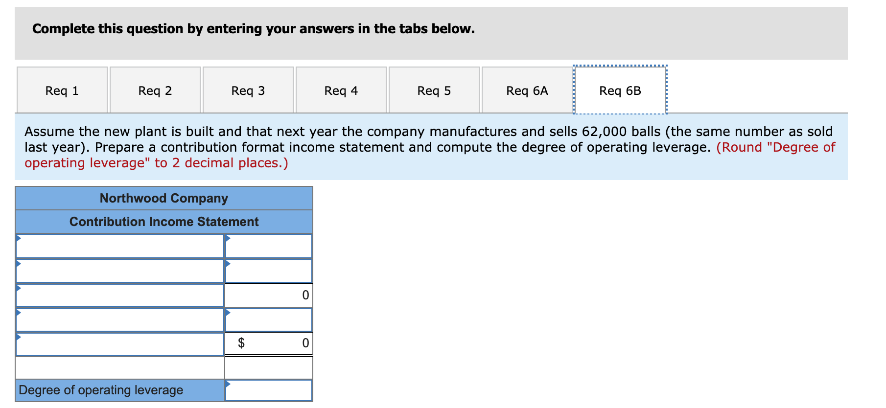 Complete this question by entering your answers in the tabs below.Req 1Req 2Reg 3Req 4Req 5Req 6AReq 6BAssume the new