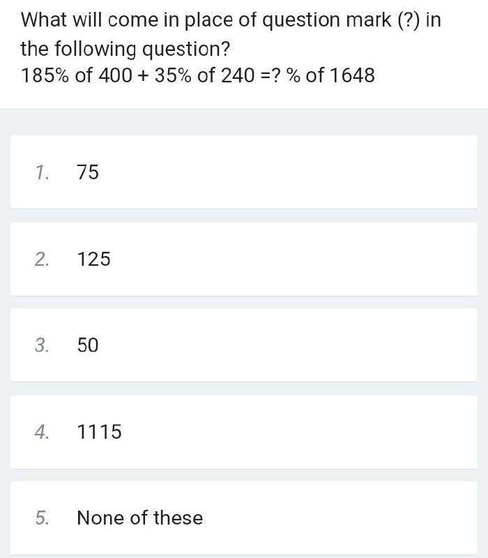 What will come in place of question mark (?) in the following