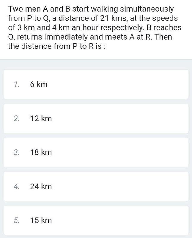 Two men A and B start walking simultaneously from P to Q,