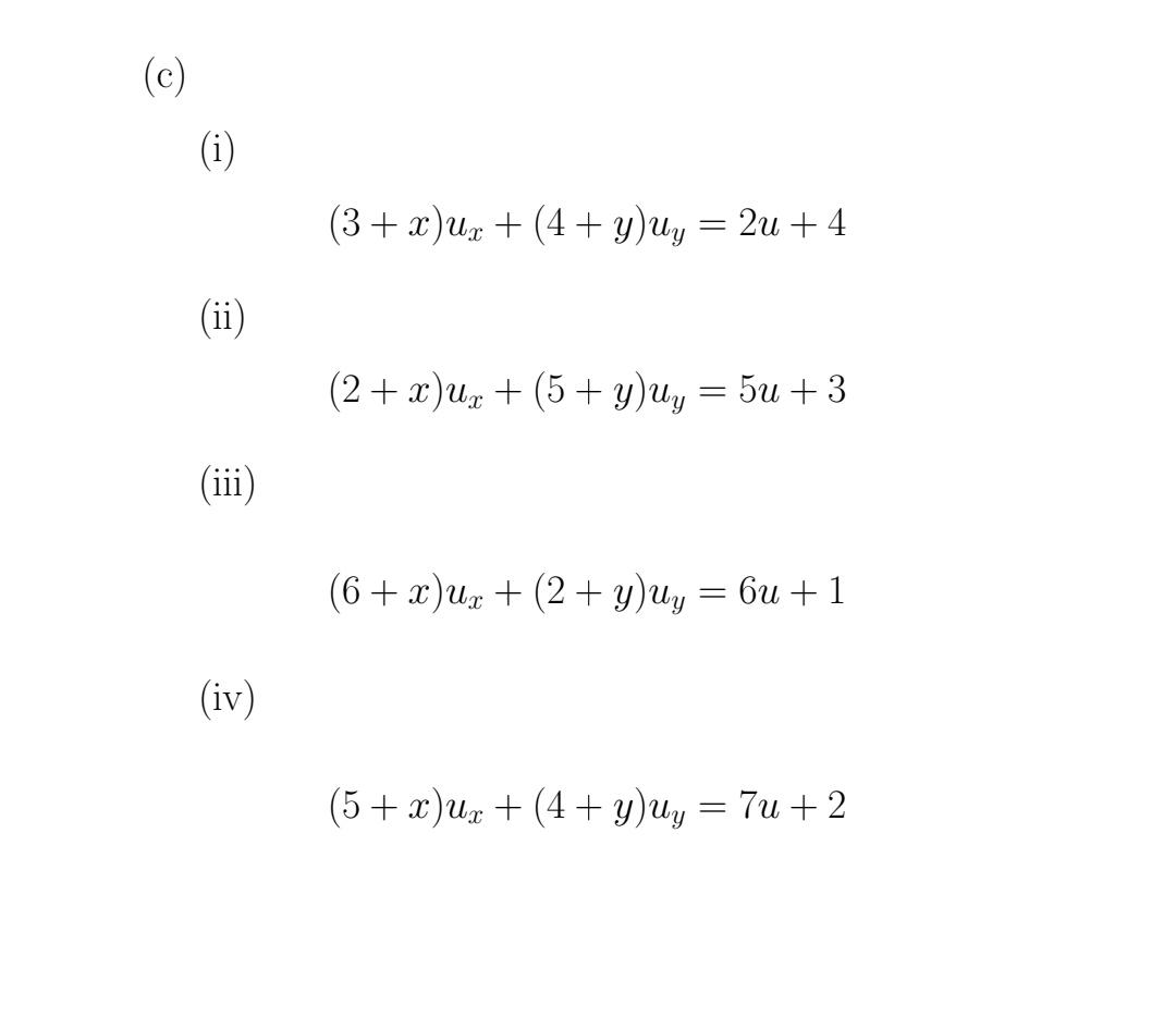 (c) (i) (ii) (iii) (iv) (3+x)+(4+y) uy = = 2u +4 (2+x)ux + (5+ y)uy = 5u +3 (6+x)ux +(2+ y)uy = 6u + 1