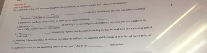 the banks below with the accounting principle, assumption, or related item that best completes the sentence. are the two fund
