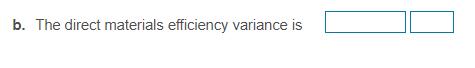 b. The direct materials efficiency variance is