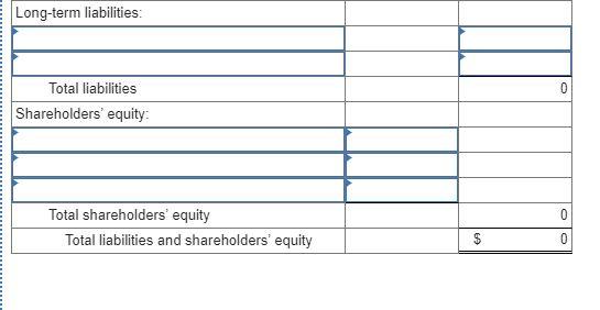 Long-term liabilities: Total liabilities Shareholders equity Total shareholders equity Total liabilities and shareholders