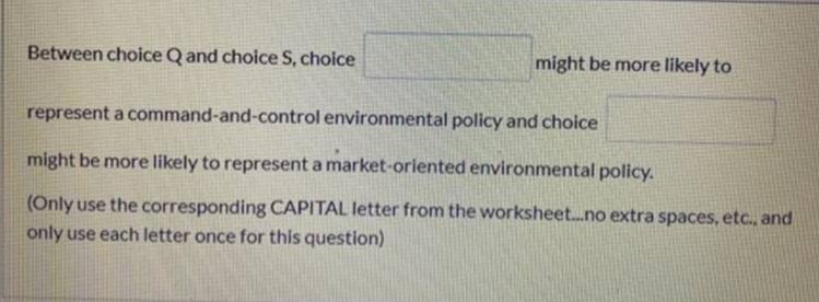 Question 40.28 ptsBetween choice Q and choice S, choicemight be more likely torepresent a command-and-control environment