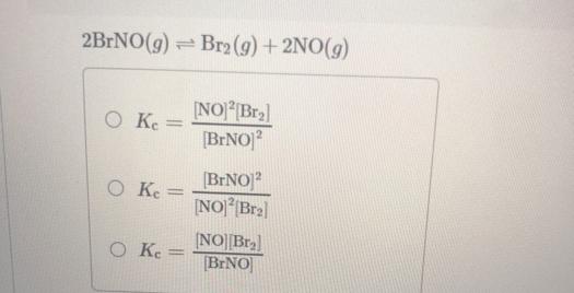 CorrectPart B2BINO(9) =Br2(g) + 2NO(9)? ?.[NO]?Bry[BrNO2? ?.BrNO[NO]?Bru][NO][Br]BINO)O KeSubmitRequest AnswerP