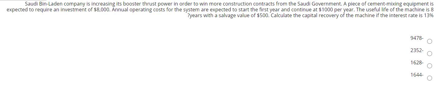 Saudi Bin-Laden company is increasing its booster thrust power in order to win more construction contracts from the Saudi Gov