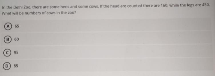 In the Delhi Zoo, there are some hens and some cows. If