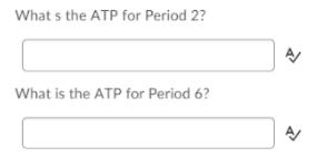 What s the ATP for Period 2? What is the ATP for Period 6?