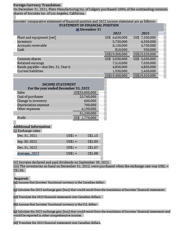 Foreign Currency TranslationOn December 31, 2021, Plato Manufacturing Inc. of Calgary purchased 100% of the outstanding comm