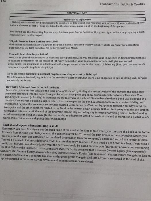 Transactions: Debits & CreditsADDITIONAL INFOResources You Might NeedTeaching assistants will not be responding to questio