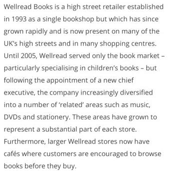 Wellread Books is a high street retailer established in 1993 as a single bookshop but which has since grown