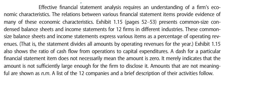 Effective financial statement analysis requires an understanding of a firm's eco- nomic