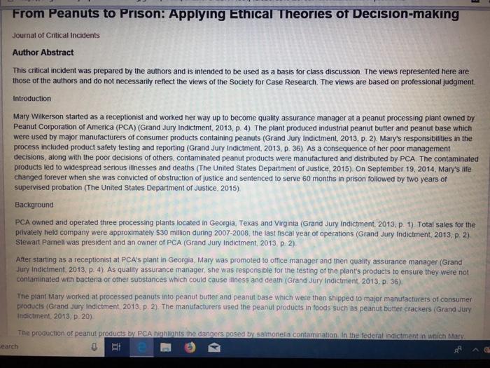 From Peanuts to Prison: Applying Ethical Theories of Decision-making Journal of Critical