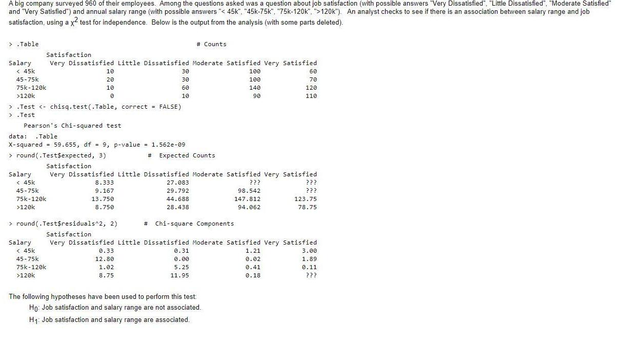 A big company surveyed 960 of their employees. Among the questions asked