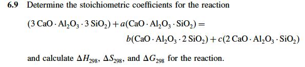 Determine the stoichiometric coefficients for the