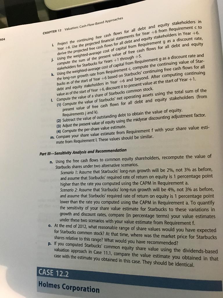 954 CHAPTER 12 Valuation: Cash-Flow-Based Approaches i. Project the continuing free cash flows for all debt