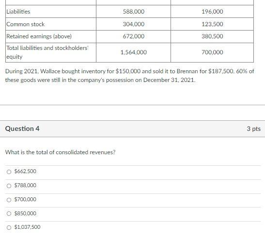Liabilities 588,000 304.000 196,000 123,500 380,500 672.000 Common stock Retained earnings (above) Total liabilities and stoc