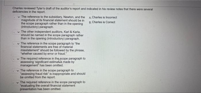 has correctly (and incorrectly) identified as deficiencies in the report by clicking