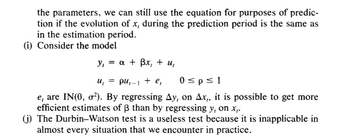 the parameters, we can still use the equation for purposes of predic-tion if the evolution of x, during the prediction perio