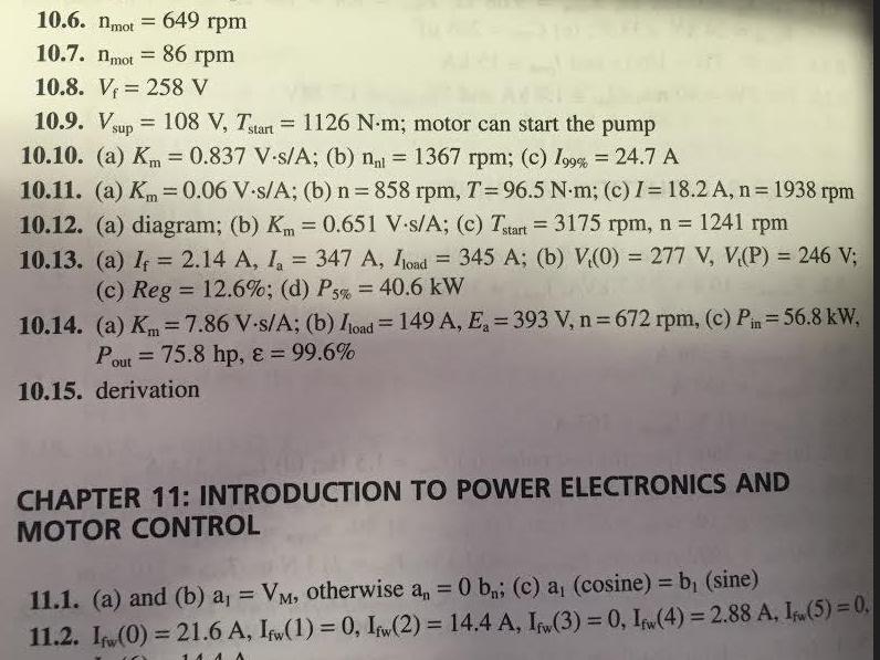 10.6. nmot 649 rpm 86 rpm = 10.7. nmot = 10.8. V