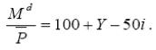 Ma P = 100+ Y-50i.