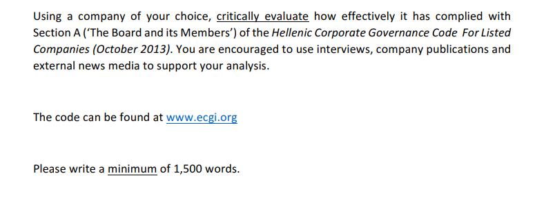 Using a company of your choice, critically evaluate how effectively it has
