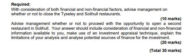 Required: With consideration of both financial and non-financial factors, advise management on whether or not