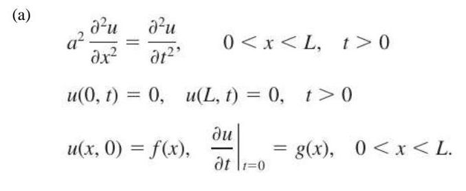 (a) du du x t u(0, t) = 0, u(L, t) = 0, t> 0 a- = u(x, 0) = f(x), 0