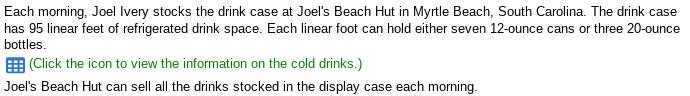 Each morning, Joel Ivery stocks the drink case at Joels Beach Hut in Myrtle Beach, South Carolina. The drink case has 95 lin
