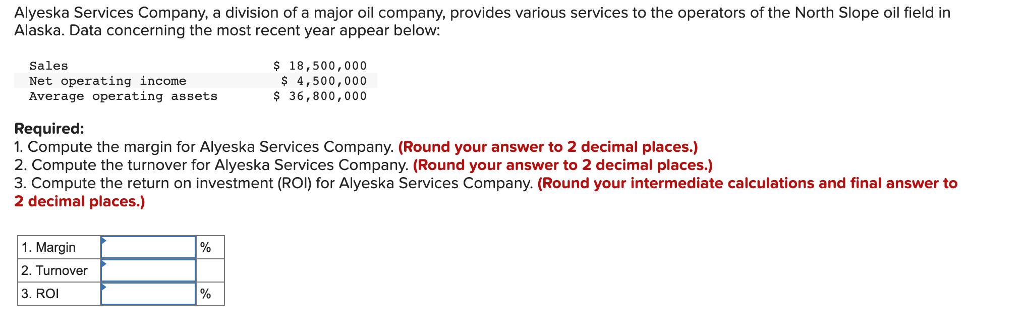 Alyeska Services Company, a division of a major oil company, provides various services to the operators of the North Slope oi