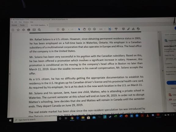 wHomeToolsACLAVEMr. Rafael Solano is a U.S. citizen. However, since obtaining permanent residence status in 2003,he has