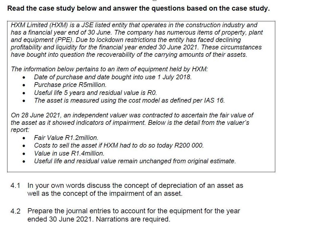 Read the case study below and answer the questions based on the