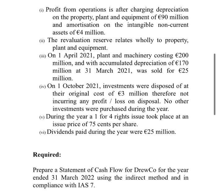 (i) Profit from operations is after charging depreciation on the property, plant and equipment of ( € 90 ) million and amor