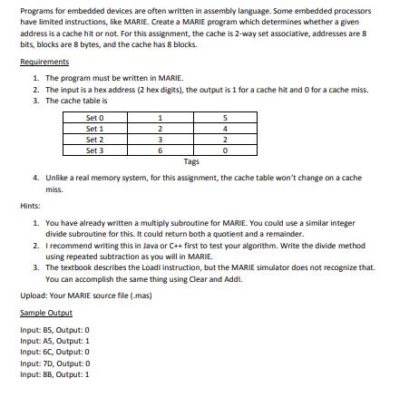Programs for embedded devices are often written in assembly language. Some embedded