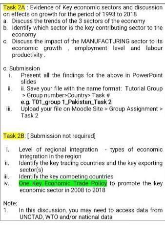Task 2A : Evidence of Key economic sectors and discussion on effects on growth for the period of 1993 to 2018 a. Discuss the