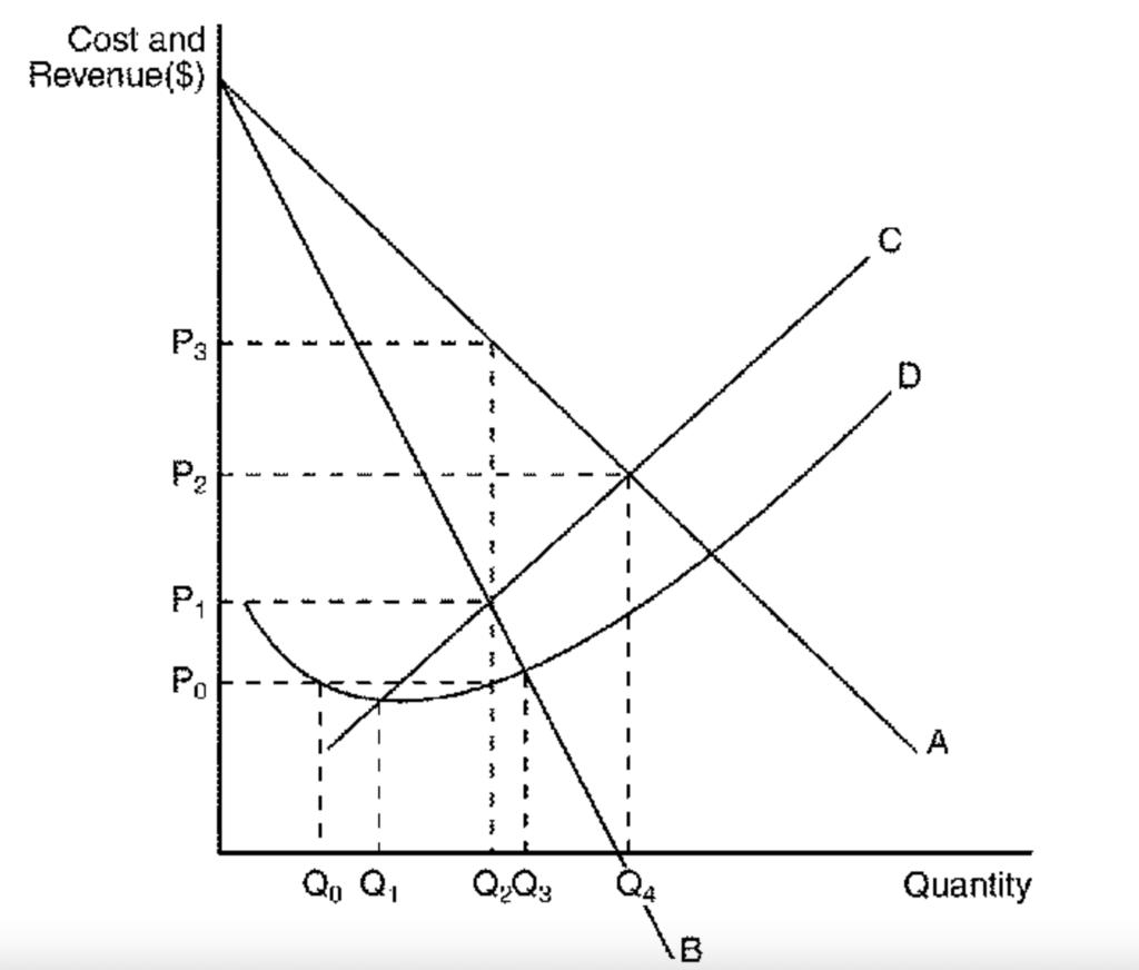 Cost and Revenue($) P3 P2 PPo A А. Qu Qi Quantity