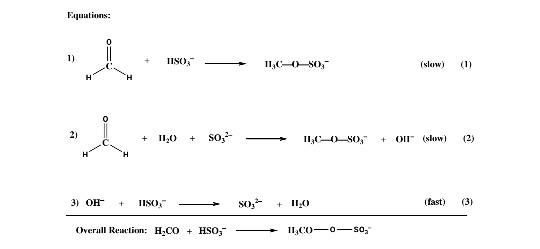 Equations:  1) 2) H =0 0 IISO, + 110 + So, 3) OH + HISO, Overall Reaction: HCO + HSO, 80, 11,C-0-80, +
