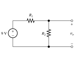 We want to design a voltage-divider circuit to pr