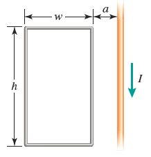 A rectangular conducting loop with dimensions 