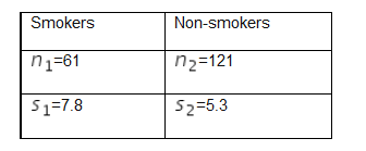 Smokers Non-smokers n2-121 S2 5.3 n1-61 S17.8