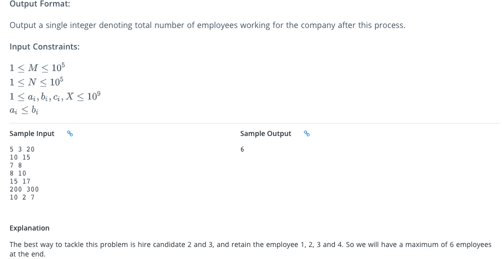 Output Format: Output a single integer denoting total number of employees working for the company after this process. Input C