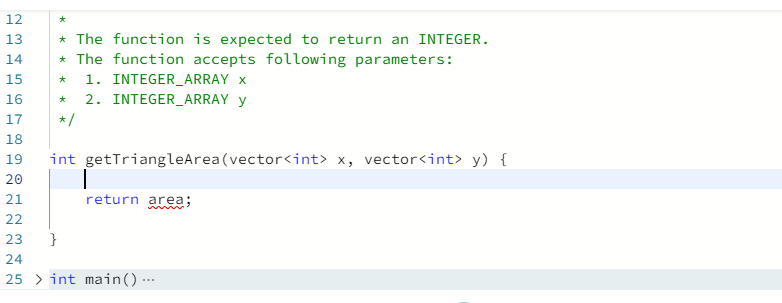 * The function is expected to return an INTEGER. * The function accepts following parameters: * 1. INTEGER_ARRAY X * 2. INTEG