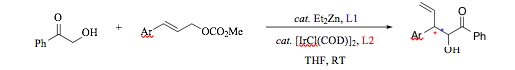OH OCO Me Ac car. Et Zn, L1 cat. [CM(COD)]2, L2 THF, RT Ph Ph UH 