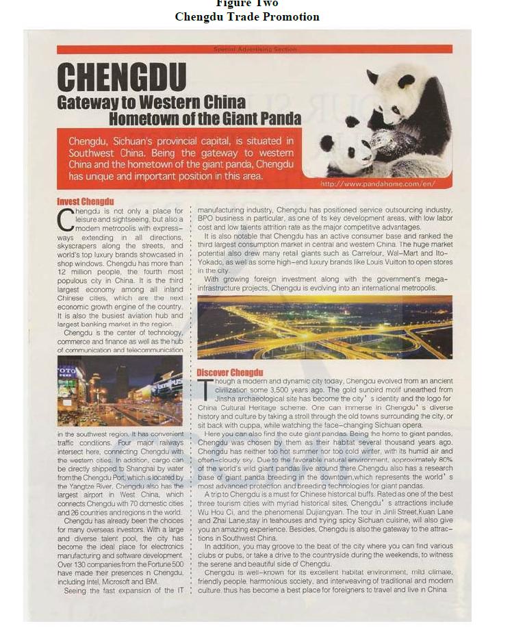 Figure Iwo Chengdu Trade Promotion CHENGDU Gateway to Western China Hometown of the Giant Panda Chengdu, Sichuans provincial