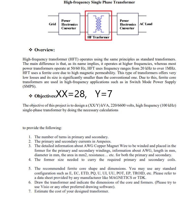 High-frequency Single Phase Transformer Grid Power Hectronics Converter Power Electronics AC Load Converter HF Trasformer Ove